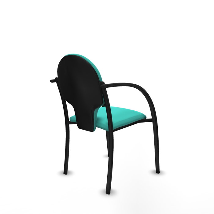PIQUERAS Y CRESPO Silla Hellín tapizada en Similpiel color Turquesa con Brazos fijos