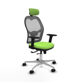 PIQUERAS Y CRESPO Silla de oficina Jorquera con mecanismo Sincro/Traslack, Pistacho y Gris