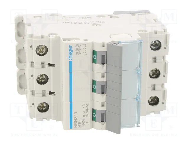 HAGER NBN310 Interruptor magnetotérmico 10A 3 polos 10kA