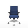 PIQUERAS Y CRESPO Silla Albacete confidente con mecanismo Sincro, brazos 1D y base de aluminio, Azul marino
