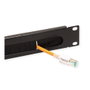 Panel de gestión de cables 19 pulgadas 1U con sello de cepillo, negro