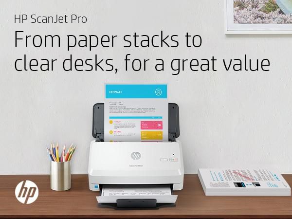 HP ScanJet Pro 3000 s4 - Escáner de alimentación de hojas, velocidad hasta 40 ppm/80 ipm, ADF 50 páginas, para 4000 páginas/día, software HP Scan incluido