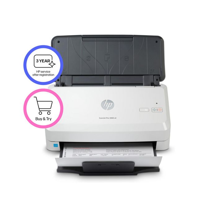 HP ScanJet Pro 3000 s4 - Escáner de alimentación de hojas, velocidad hasta 40 ppm/80 ipm, ADF 50 páginas, para 4000 páginas/día, software HP Scan incluido