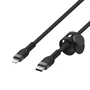 Belkin CAA011BT3MBK Cable USB-C a Lightning Silicona Trenzada 3m Negro, Para Carga y Sincronización
