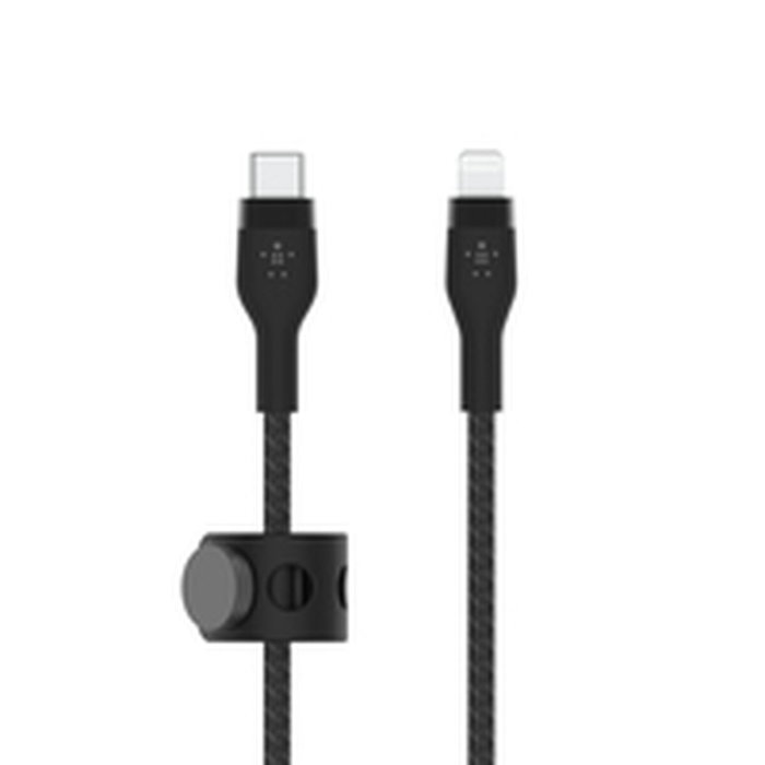 Belkin - Cable USB-C a Lightning trenzado de silicona, 3 metros, color negro