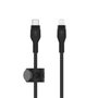Belkin - Cable USB-C a Lightning trenzado de silicona, 3 metros, color negro