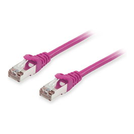 EQUIP 606801 Cable Patch Cat6A S/FTP LSZH Lila 0.25m Doble RJ45 Macho Conectores Chapados en Oro para Redes 10GBase-T