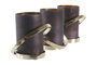 DKD Home Decor Portavelas Leith de Cristal y Aluminio Gris y Dorado