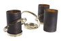 DKD Home Decor Portavelas Leith de Cristal y Aluminio Gris y Dorado