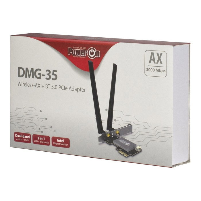 Inter-Tech DMG-35 Tarjeta de Red Wi-Fi 6 y Bluetooth 5.0 PCI Express