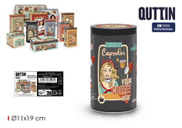 Quttin Bote para Cápsulas de Café de Metal, 11 x 9 cm (12 Unidades)