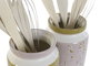 DKD Home Decor Set de 5 Botes de Utensilios de Dolomite, Verde y Lila