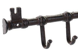 DKD Home Decor Perchero Pared Terraza Y Jardin 3.5 x 11 x 35 cm Hierro Colado Marron Oscuro (4 Unidades)