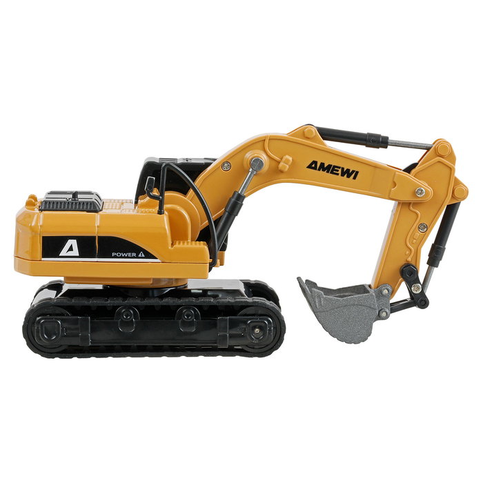 AMEWI Excavadora Radio Control Metal 1:64 8 Canales RTR con Batería, Para Niños de 6+ Años, Modelo 22747