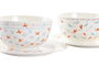 DKD Home Decor Ballenitas Vajilla Infantil Porcelana Apta Microondas Set 3 Piezas Multicolor Blanco 19 x 2 x 19 cm