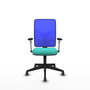 PIQUERAS Y CRESPO Silla de oficina Motilla con mecanismo Sincro, Turquesa y Azul