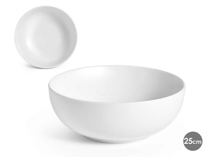 Vessia Ensaladera Redonda Porcelana Blanca 25 cm 24.5 x 10 cm Apta Microondas y Lavavajillas (Set de 6) Vessia Ensaladera Redonda Porcelana Blanca 25 cm 24.5 x 10 cm Apta Microondas y Lavavajillas (Set de 6)