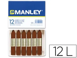 Manley Lápices Cera Unicolor Pardo n.29 Caja de 12 Unidades