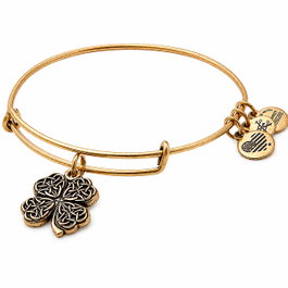 Alex And Ani Pulsera Trébol VI Dorado
