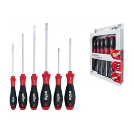 Wiha 302HK6SO Juego de Destornilladores y Puntas SoftFinish 6 Piezas - Phillips, Ranura