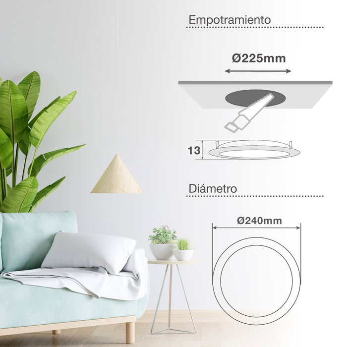 GSC Evolution Downlight empotrable LED redondo Lonbo 20W 4200K Blanco