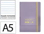 Antartik Cuaderno A5 Tapa Blanda Hojas Rayadas Morado y Amarillo, 80 Hojas 80gr FSC con Gomilla y Bolsillo
