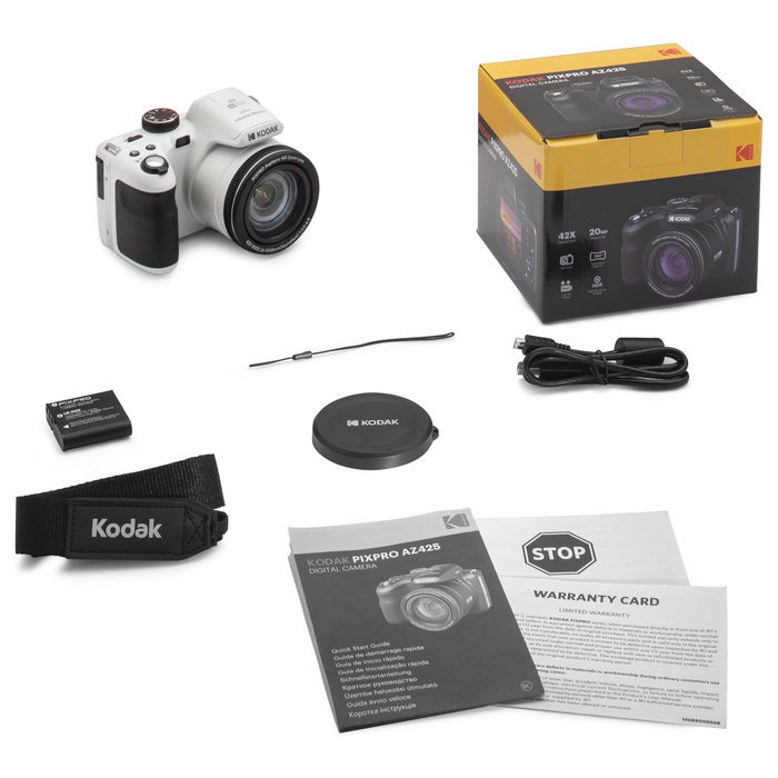 Kodak Astro Zoom AZ425 Cámara Bridge 20.68 MP Sensor BSI CMOS Zoom Óptico 42x Full HD Negro/Blanco