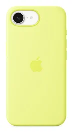 Apple MGYW4ZM/A Funda Silicona para iPhone 16e - Neon Yellow, 6.1", con 55% Silicona Reciclada, Protección contra Caídas y Arañazos