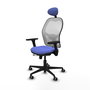 PIQUERAS Y CRESPO Silla de oficina Jorquera con mecanismo Sincro/Traslack, Azul claro y Blanco
