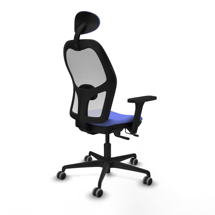PIQUERAS Y CRESPO Silla de oficina Jorquera con mecanismo Sincro/Traslack, Azul claro y Blanco