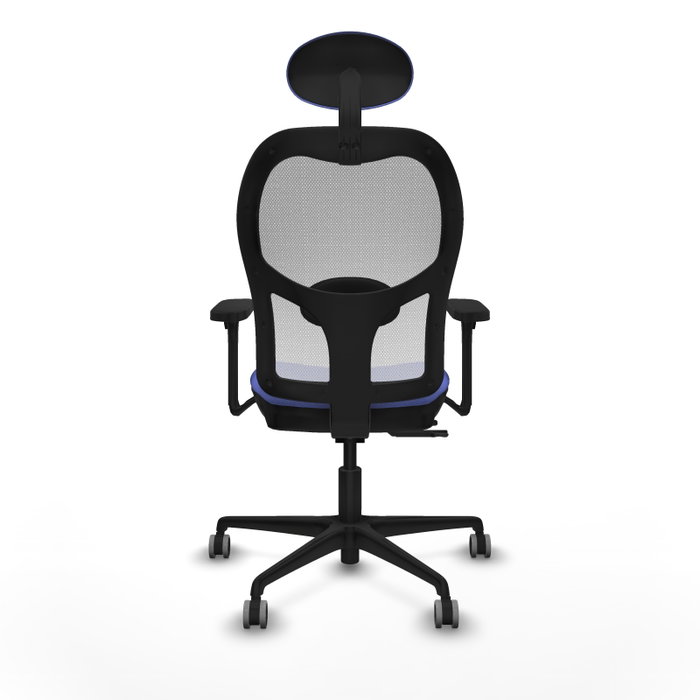 PIQUERAS Y CRESPO Silla de oficina Jorquera con mecanismo Sincro/Traslack, Azul claro y Blanco