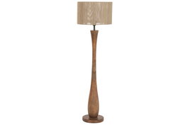 DKD Home Decor Lampara Pie Urban Marron Beige 40 x 141 x 40 cm Fibra E27 50W