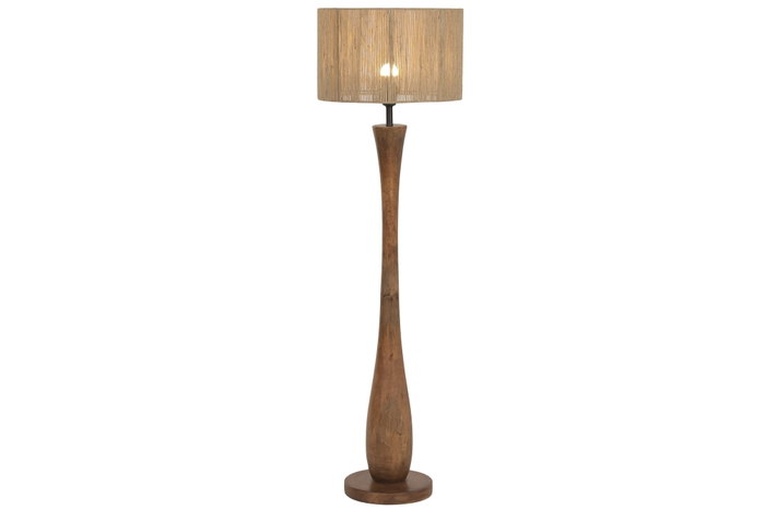DKD Home Decor Lampara Pie Urban Marron Beige 40 x 141 x 40 cm Fibra E27 50W