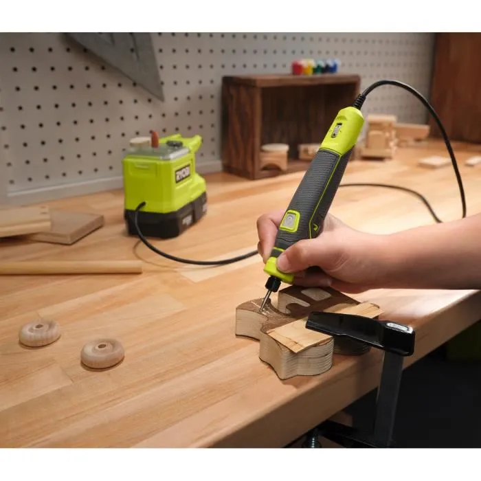 Ryobi RRT18-0 Mini Herramienta Multiusos Inalámbrica de 18 V con 15 Accesorios, Cambio sin Herramientas, 4400-23000 RPM Ryobi RRT18-0 Mini Herramienta Multiusos Inalámbrica de 18 V con 15 Accesorios, Cambio sin Herramientas, 4400-23000 RPM