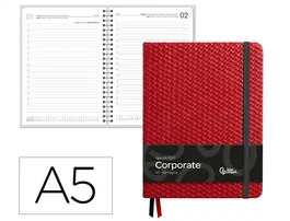Liderpapel Agenda Oficina Corporate 2027 Rojo A5 Bilingüe
