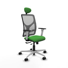 PIQUERAS Y CRESPO Silla de oficina Motilla con mecanismo Sincro/Traslack, Verde y Gris