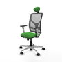 PIQUERAS Y CRESPO Silla de oficina Motilla con mecanismo Sincro/Traslack, Verde y Gris