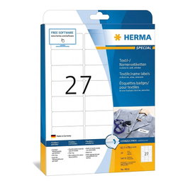 HERMA 4511 Etiquetas Textiles/Nombre A4 63,5x29,6mm Blanco Laser 540 uds.