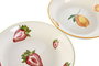 DKD Home Decor Set de Platos de Porcelana FRUTAS 24, Surtido de 2 Colores, 18x18x3,4 cm
