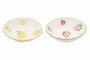 DKD Home Decor Set de Platos de Porcelana FRUTAS 24, Surtido de 2 Colores, 18x18x3,4 cm