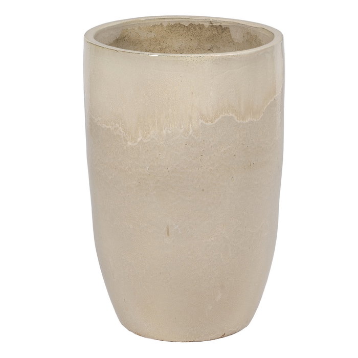 S/2 Jarrones Crema Cerámica Decoración 52 X 52 X 80 cm