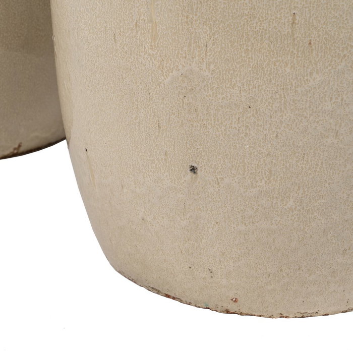 S/2 Jarrones Crema Cerámica Decoración 52 X 52 X 80 cm