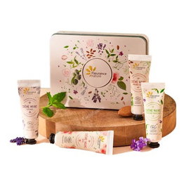 FLEURANCE NATURE Cofre Beige Cuarteto Cremas De Manos 4uds Rosa, Lavanda, Almendras, Verbena