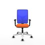 PIQUERAS Y CRESPO Silla de oficina Motilla con mecanismo Sincro Naranja y Azul