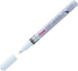 PENTEL Marcador Permanente MSP10 Blanco Punta Media (Pack de 12)