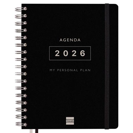 Finocam Agenda Tempus 16 Meses Septiembre 2025-Diciembre 2026 Negro