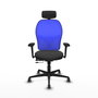 PIQUERAS Y CRESPO Silla de oficina Jorquera Gris/Azul con mecanismo Sincro/Traslack y brazos 3D