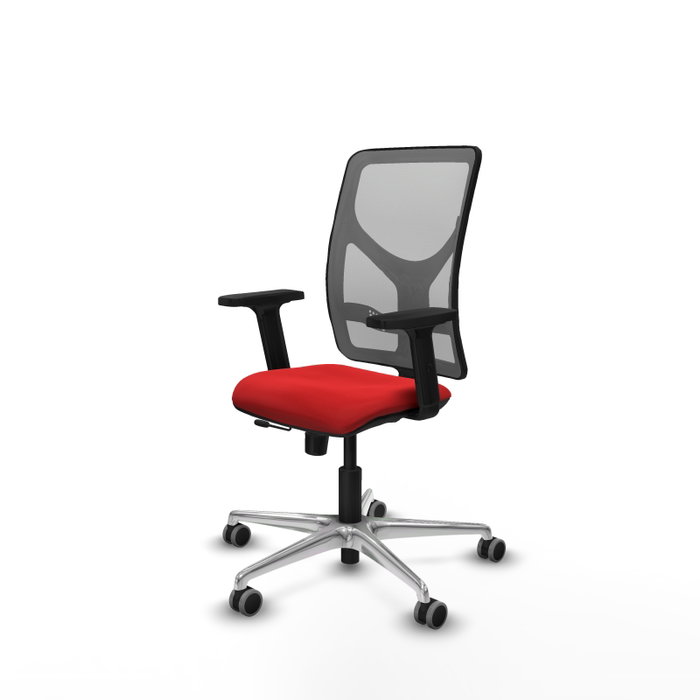 PIQUERAS Y CRESPO Silla de oficina Motilla con mecanismo Sincro/Traslack, Rojo y Gris