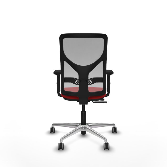 PIQUERAS Y CRESPO Silla de oficina Motilla con mecanismo Sincro/Traslack, Rojo y Gris