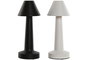 DKD Home Decor Lámpara Sobremesa Moderno Blanco Negro Metal LED Recargable Táctil 3 Niveles Brillo 9 x 24 x 9 cm (2 Unidades)